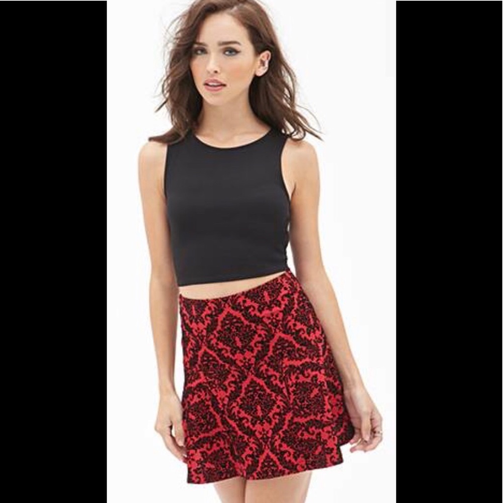 Damask Fluted Skirt